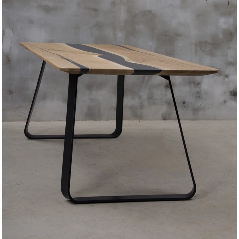 LIBENTER stół drewniany  z żywicą styl industrialny