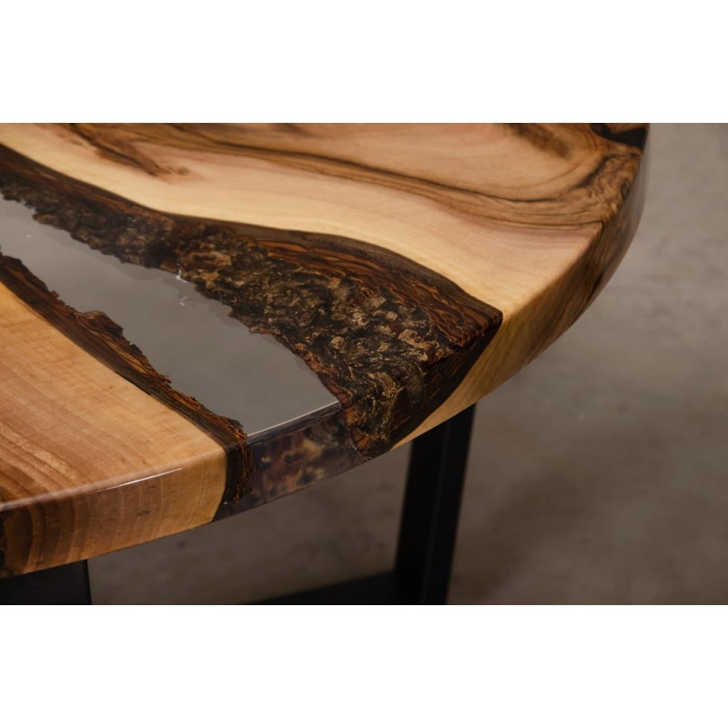 EGREGIUS stolik drewniany z żywicą styl industrialny