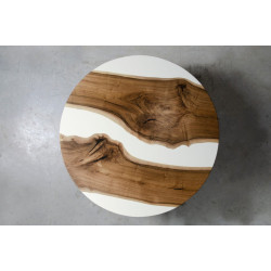 ALBA OKRĄGŁY  stół drewniany  z żywicą styl industrialny