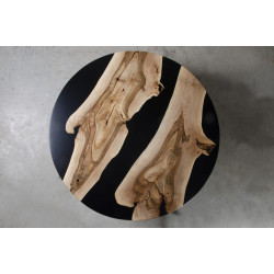 DIGNUS stolik drewniany  z żywicą styl industrialny