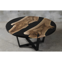 DIGNUS stolik drewniany  z żywicą styl industrialny