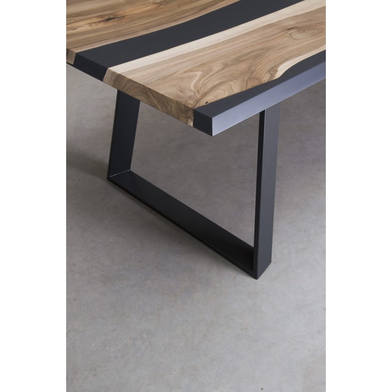ORNATUS stół drewniany  z żywicą styl industrialny