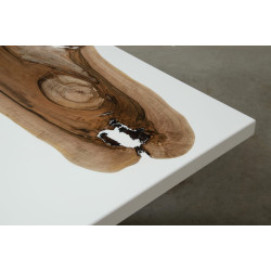 CONCORDIA stół drewniany z żywicą styl industrialny