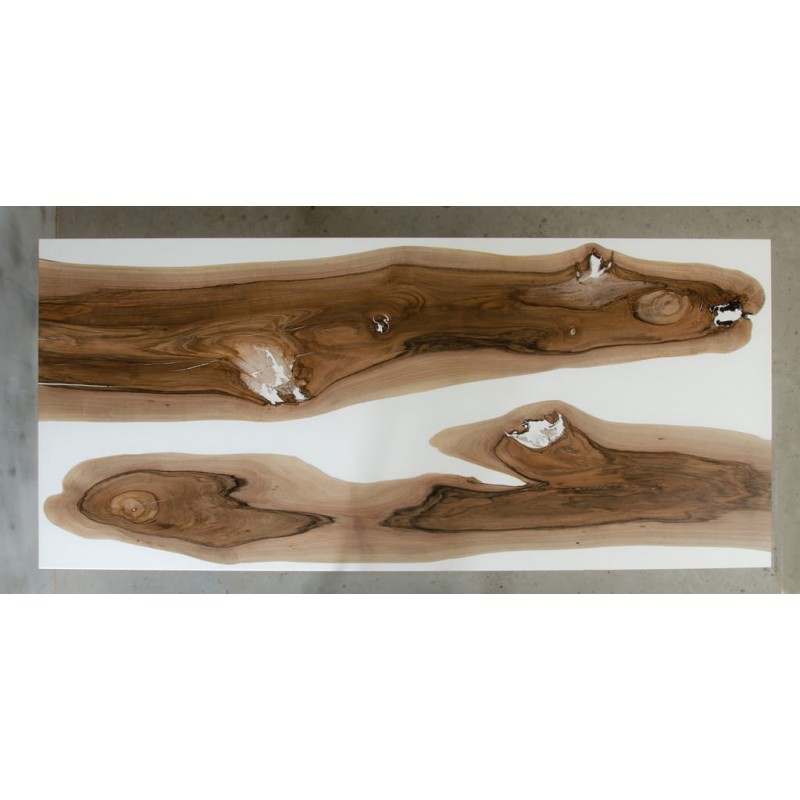 CONCORDIA stół drewniany z żywicą styl industrialny