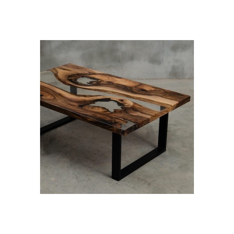 ARS stolik drewniany z żywicą styl industrialny