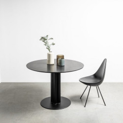 MOON okrągły stół z marmurowym blatem na stalowej podstawie,styl loftowy