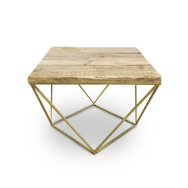 VERRINGSSON stolik z blatem ze starych desek na geometrycznej ramie