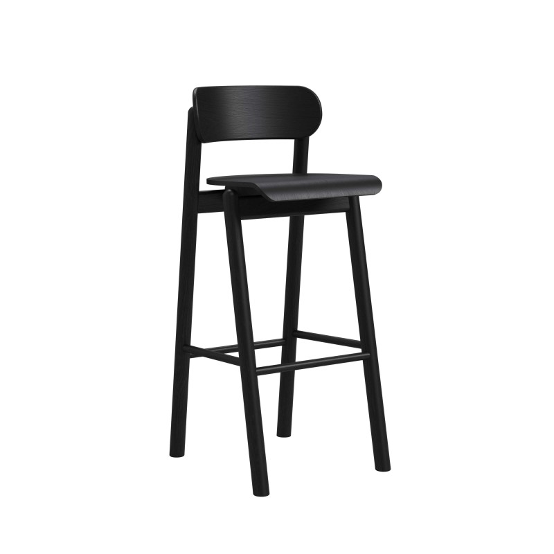 HONZA wysokie dębowe krzesło barowe, polski design