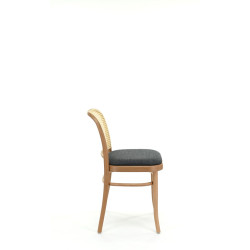 KRZESŁO A-811/1 drewniane krzesło z wyplotem na oparciu i tapicerowanym siedziskiem