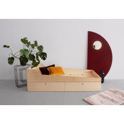 MUN.DOUBLE łóżko podwójne ze sklejki w skandynawskim stylu