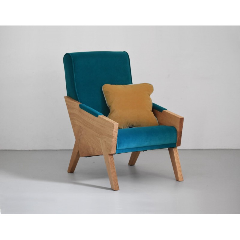 ENI fotel z litego drewna dębowego, polski design