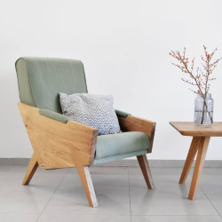 ENI fotel z litego drewna dębowego, polski design