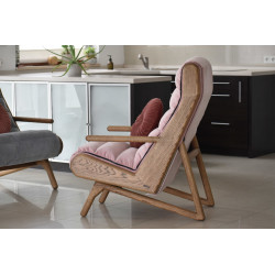 CAMELEON oryginalny dębowy pikowany fotel, polski design
