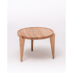 BONTRI okrągły stolik kawowy z litego drewna dębowego