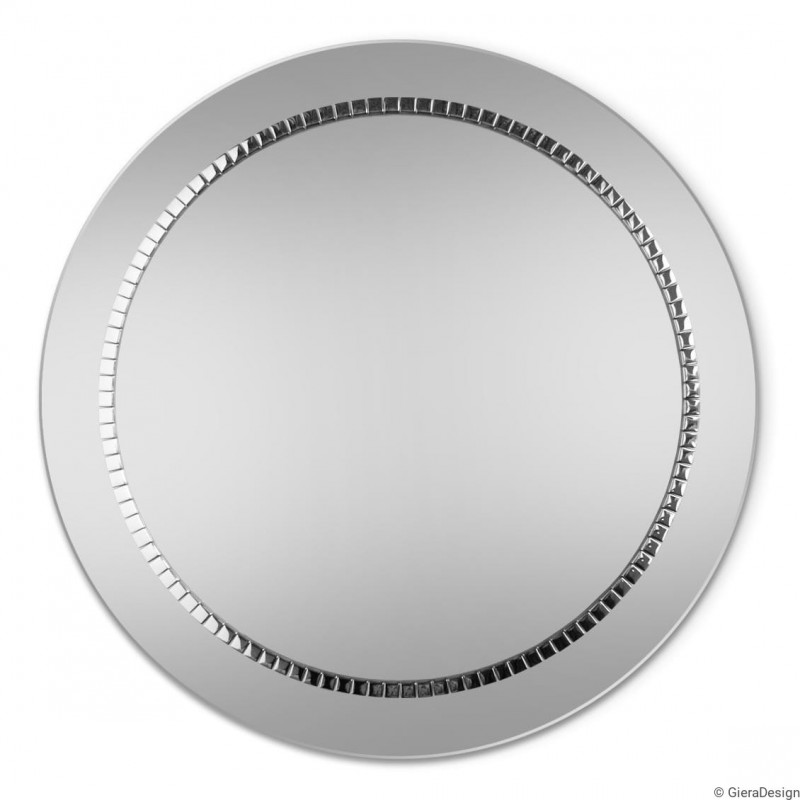 BRACELET okrągłe lustro w lustrzanej oprawie ze srebrną mozaiką