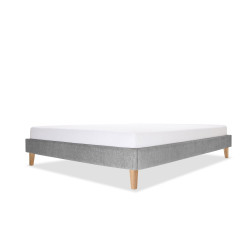 FLAT.SOFT tapicerowane łóżko bez wezgłowia do sypialni w stylu skandynawskim