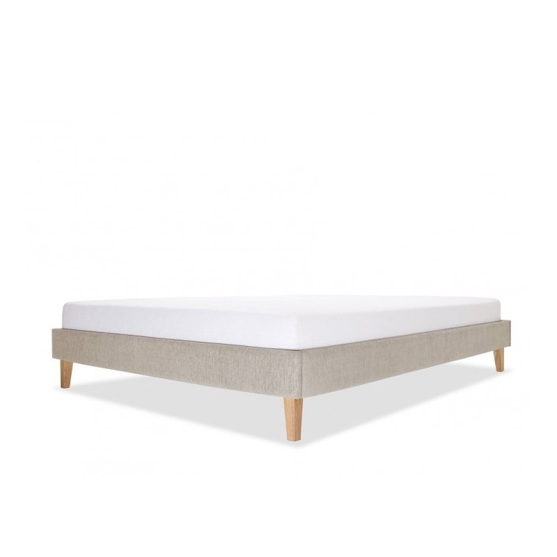FLAT.SOFT tapicerowane łóżko bez wezgłowia do sypialni w stylu skandynawskim