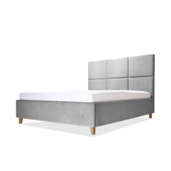 PIKO.SOFT tapicerowane łóżko dwuosobowe z pojemnikiem i zagłówkiem w formie paneli