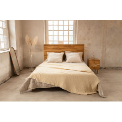 OL.WOOD dębowe łóżko z zagłówkiem do sypialni w stylu skandynawskim