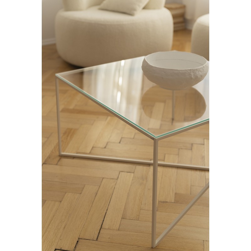 OBJECT052 nowoczesny stolik kwadratowy ze szklanym blatem