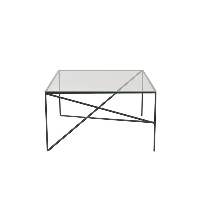 OBJECT053 geometryczny stolik kwadratowy ze szklanym blatem