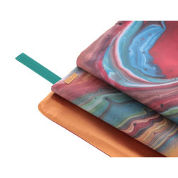BARBLESS czerwony, dwustronny ręcznik z jedwabiem i mikrofibrą