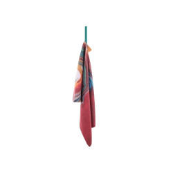 BARBLESS czerwony, dwustronny ręcznik z jedwabiem i mikrofibrą