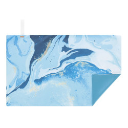 BARBLESS niebieski pastelowy, dwustronny ręcznik z jedwabiem i mikrofibrą