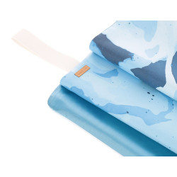 BARBLESS niebieski pastelowy, dwustronny ręcznik z jedwabiem i mikrofibrą