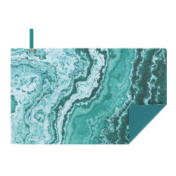 BARBLESS zielony, dwustronny ręcznik z jedwabiem i mikrofibrą