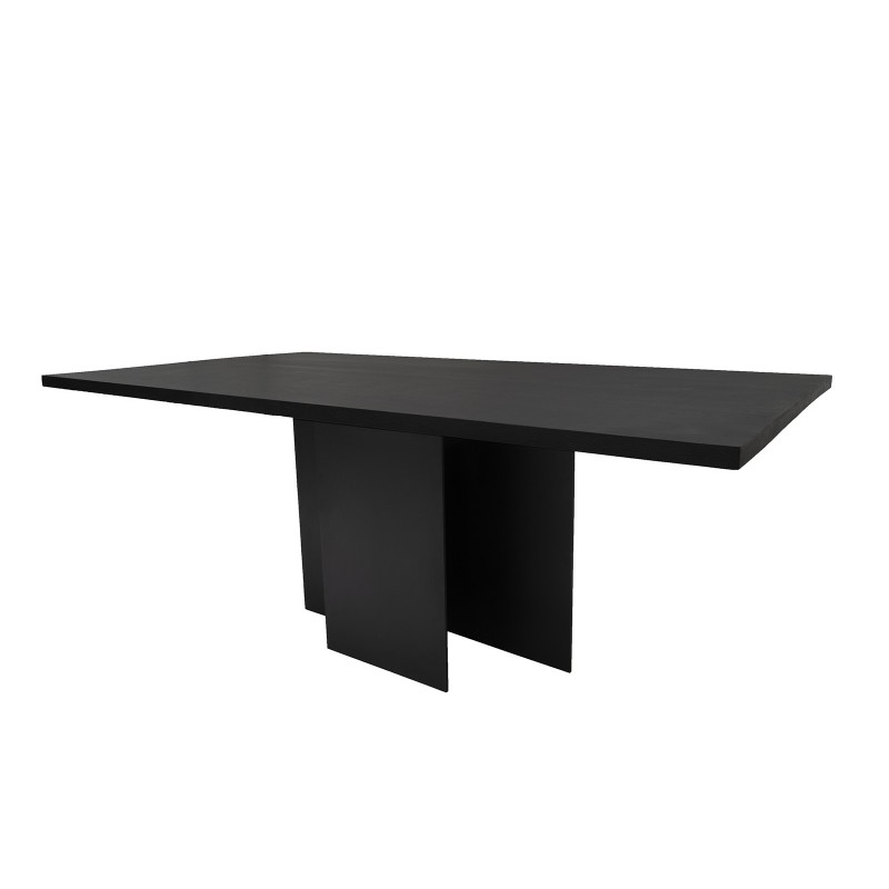 OBJECT056 nowoczesny stół z dębowym blatem i stalową podstawą