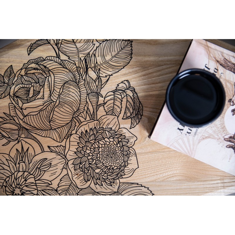 ORGANIC nieregularny stolik kawowy z ręcznie zdobionym blatem