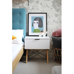 SINGLE biała minimalistyczna szafka nocna w skandynawskim stylu