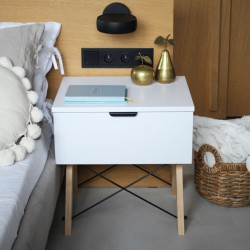 SINGLE biała minimalistyczna szafka nocna w skandynawskim stylu
