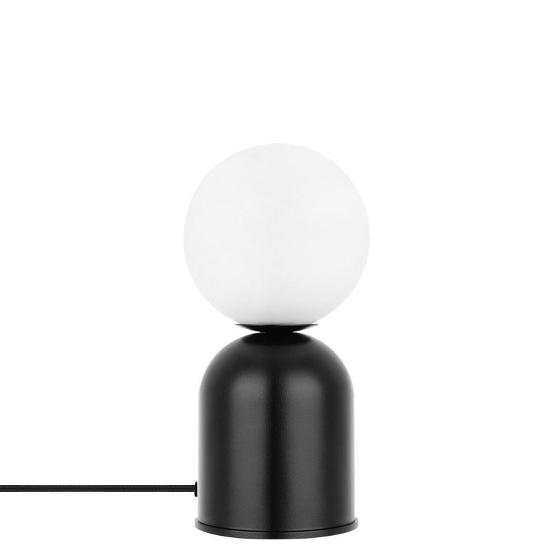 LUOTI ST czarna lampa stojąca ze szklanym kloszem, polski design