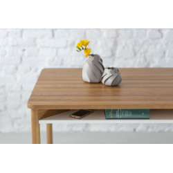 ZEEN drewniany stół z półką pod blatem, polski design