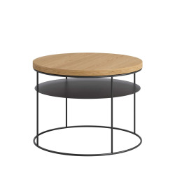 AMSTERDAM Z PÓŁKĄ minimalistyczny stolik kawowy, styl loftowy