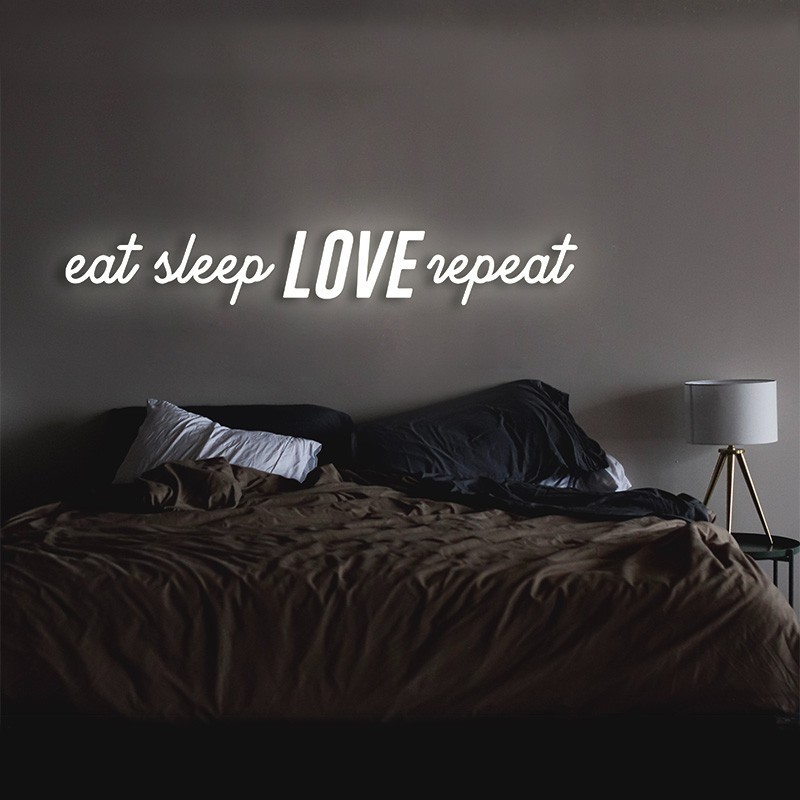 EAT SLEEP LOVE REPEAT LEDON świecący napis na ścianę