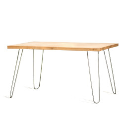 HAIRPIN stół z blatem z litego drewna dębowego styl loftowy