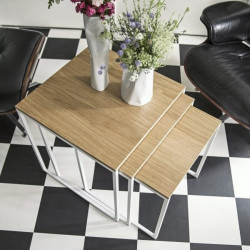 OSLO SPILL TRIO zestaw rozkładanych stolików kawowych w stylu skandynawskim