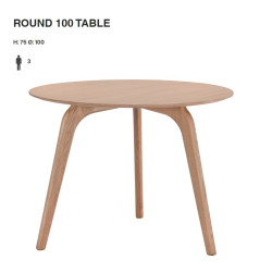 ROUND 100-110 designerski stół jadalniany z litego drewna