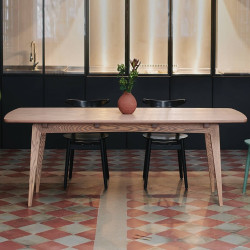 TAOZ nowoczesny stół z litego drewna dębowego z zaoblonym blatem