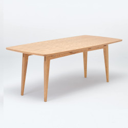 TAOZ ROZKŁADANY stół z litego drewna dębowego z zaoblonym blatem