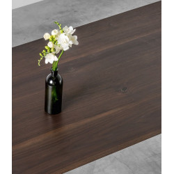 FRANCIS stół z orzechowym blatem na stalowej podstawie, styl industrialny