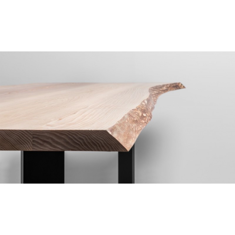KING stół z drewnianym blatem na stalowej podstawie, styl loftowy