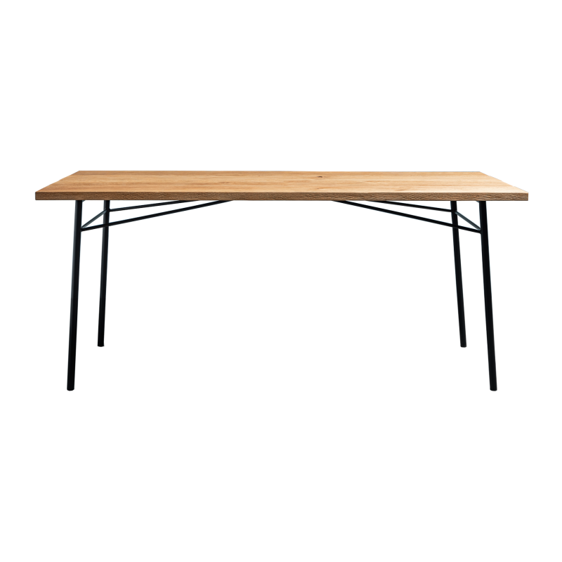 MARTIN stół z postarzanym blatem dębowym na stalowej podstawie, styl loftowy