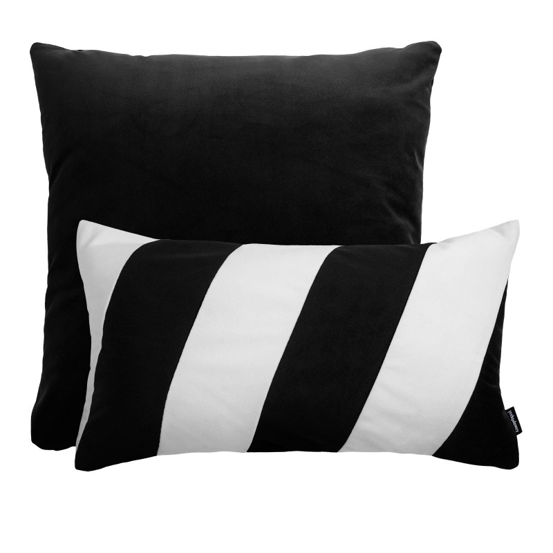 PRAM+STRIPES czarno-biały zestaw poduszek dekoracyjnych