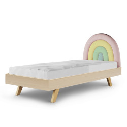 RAINBOW LEGS BASIC łóżko dziecięce z tęczowym zagłówkiem