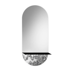 NOVI ANTIQUE z metalową półką owalne lustro w stylu bauhaus