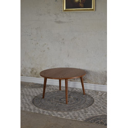 POMA okrągły, drewniany stolik kawowy w stylu retro, vintage
